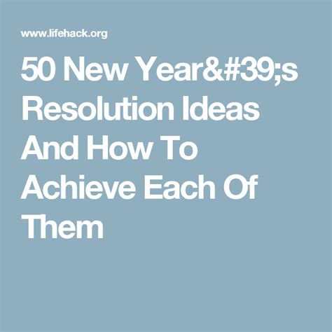 50 New Years Resolution Ideas And How To Achieve Each Of Them