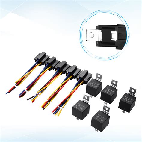 5pack 12v 40 Amp Car Spdt Automotive Relay Switch 5 Pin With Harness