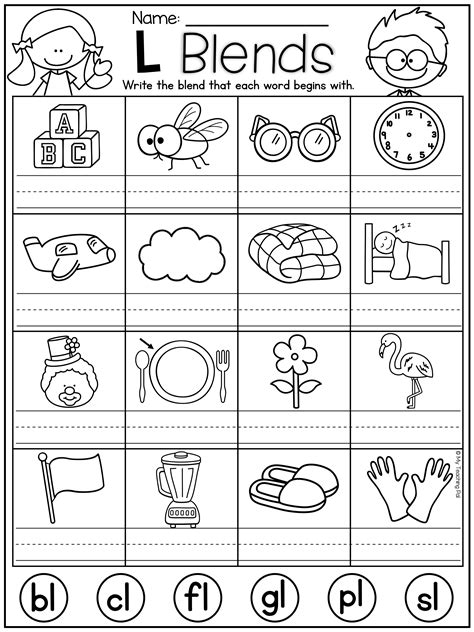 Review Of L Blends Worksheets For Kindergarten References 012