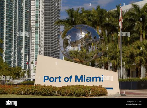 Entrance Of The Port Of Miami One Of The Busiest Cruise Terminals In