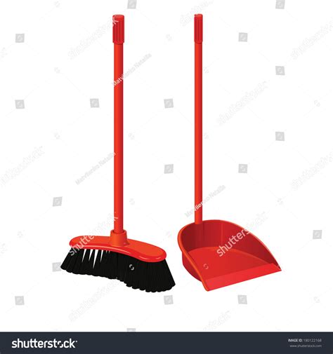 Vector Dustpan Broom Cleaning Stock Vector 180122168 Shutterstock