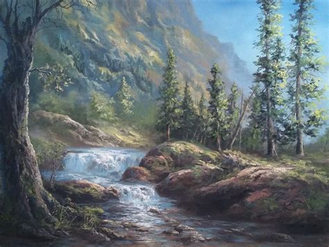 Paint With Kevin Landscape Paintings Waterfall Landscape Landscape