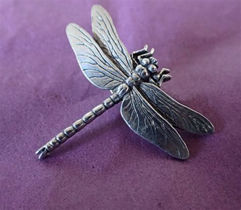 Pewter Dragonfly Broochpin By A R Browne Etsy Uk Unusual Jewelry