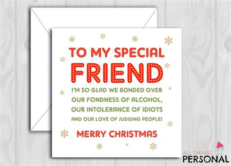 best friends christmas card handmade best friend christmas card bestie joke best friends bff gin