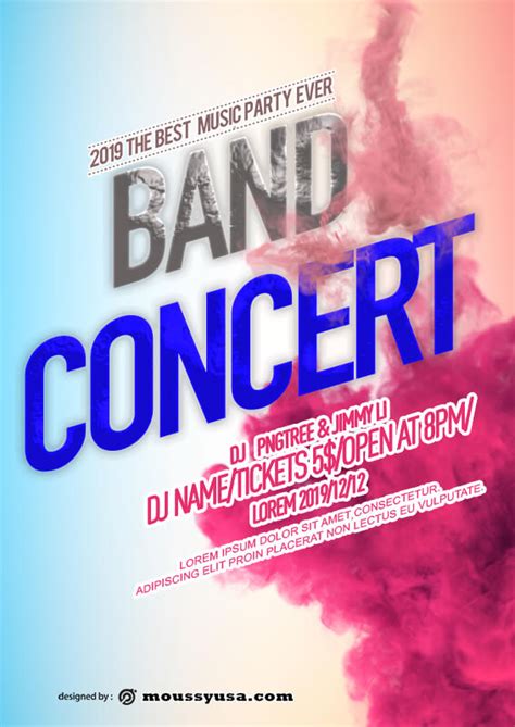 3 Band Concert Poster Templates Example Mous Syusa