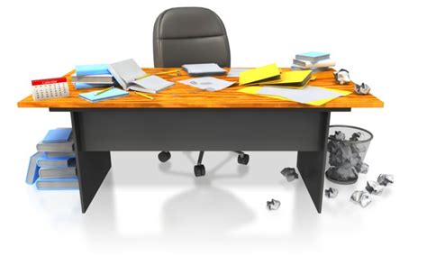 Messy Disorganized Office Desk Great Powerpoint Clipart For
