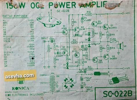 Skema Watt Ocl Power Amplifier By Ronica Sc B Tutorial Desain Hoby