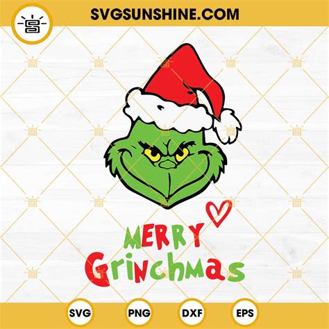 Merry Grinchmas SVG Grinch Face SVG Grinch Merry Christmas SVG