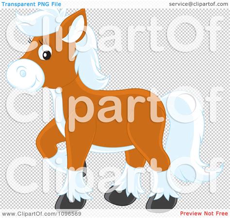 Clipart Brown Pony With White Hair Royalty Free Vector Illustration