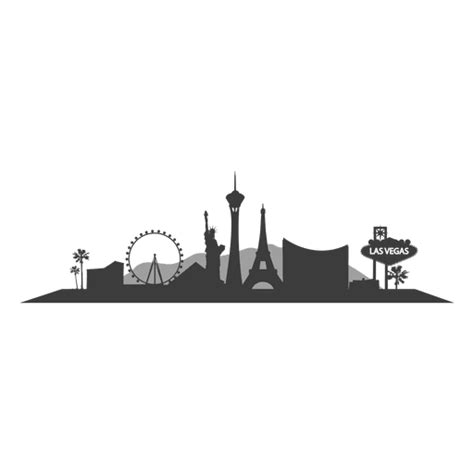 Las Vegas Skyline Silhouette Transparent Png And Svg Vector File