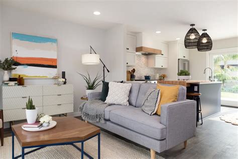 Contemporary Neutral Living Room With Gray Sofa Hgtv