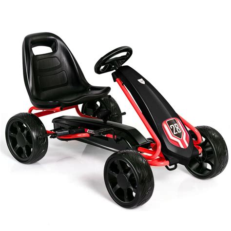 Go Kart Pedal Car Kids Ride On Toys Pedal Powered 4 Wheel Adjustable