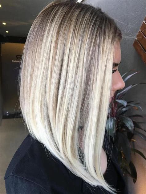 Bob cuts are genuinely versatile hairstyles, and almost. Long Angled Blonde Balayage Bob | Hair styles, Angled bob ...