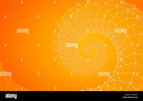 Geometric Shapes Spiral Tunnel Of Lines And Dots On Orange And Yellow