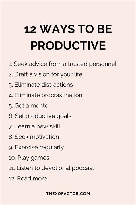 12 productive things to do with your life the xo factor
