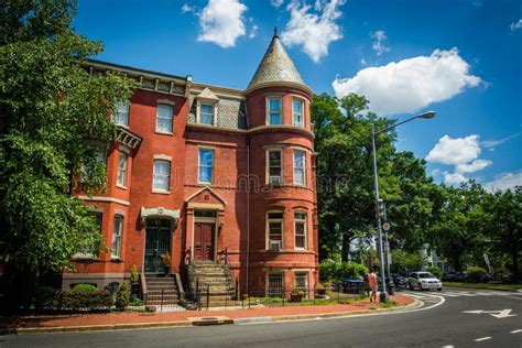 Historic Row Houses Along Logan Circle In Washington Dc Editorial