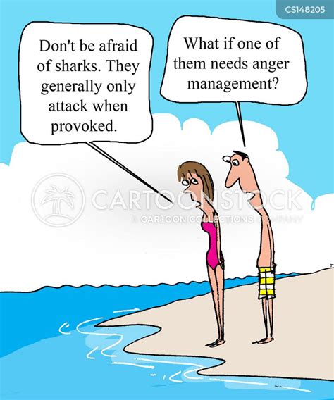 Swimming With Sharks Cartoons And Comics Funny Pictures From Cartoonstock