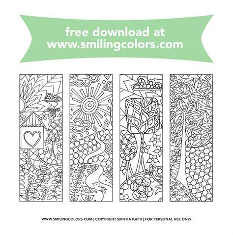 Free Coloring Pages For Adults Bookmarks Coloring Home Free Printable