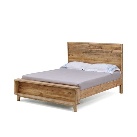 Portland Recycled Solid Pine Rustic Timber Queen Size Bed Frame Mydeal