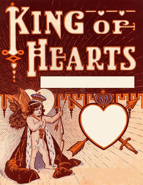 Vintage Valentine King Of Hearts Background Stock Illustration