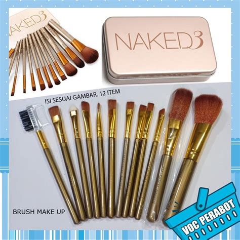 Jual Unik Isi 12 Kuas Make Up Brush Naked 3 Naked3 Brush Set Kit Perabot Limited Di Lapak Cantik