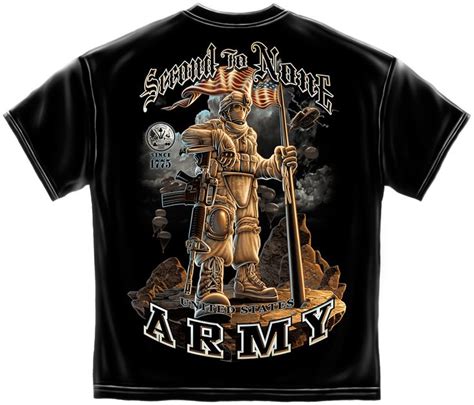 Us Army Second To None Tshirt New Military T Shirts Back View See