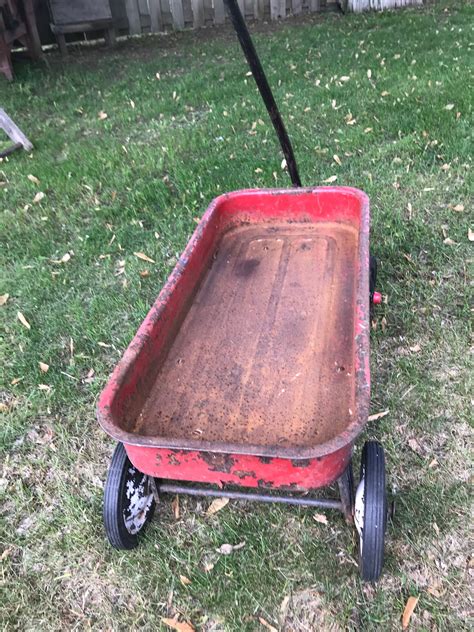 Antique Radio Flyer Wagon Full Size 90 1970s Red Etsy