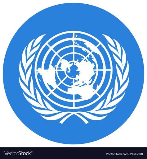 Circle United Nations Flag Un Royalty Free Vector Image