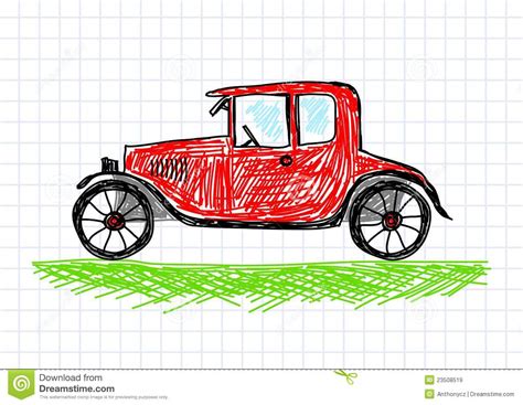Om de juiste tekening te vinden, heeft u het type nummer en het. Tekening van rode auto vector illustratie. Illustratie bestaande uit wijnoogst - 23508519