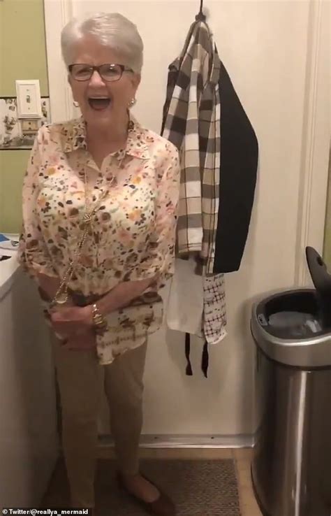 Adorable Grandma Laughs At New Automatic Trashcan In Cute Video Daily Mail Online