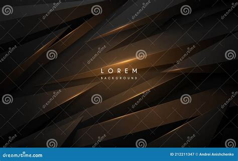 Abstract Black And Gold Geometric Shapes Background Stock Vector