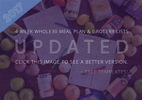 4 Week Whole30 Meal Plan And Grocery List Whole 30 Meal Plan 21 Day Fix