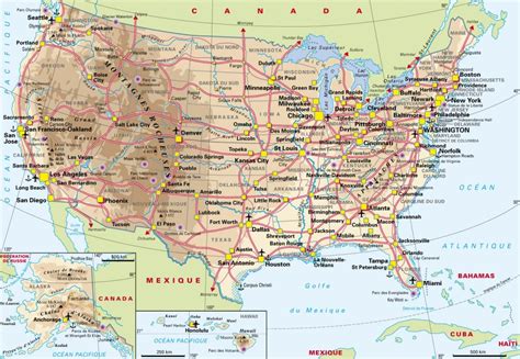 Carte Usa Géographie Des états Vacances Guide Voyage