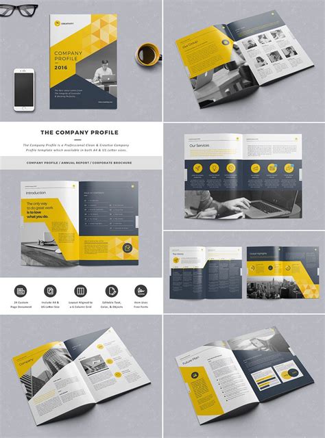 The Company Profile Indesign Template Company Brochure Design Graphic