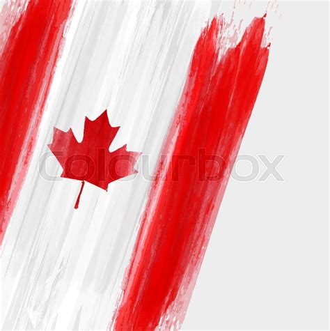 Grunge Canadian Flag Background With Stock Vector Colourbox