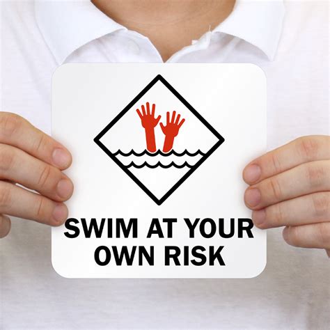 Swim At Your Own Risk Pool Marker Sign Sku Mk 0246