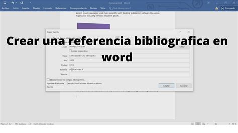 Como Crear Una Referencia Bibliografica En Word Todas Las Versiones