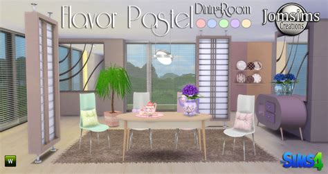 Flavor Pastel Diningroom Sims 4 Dining Room