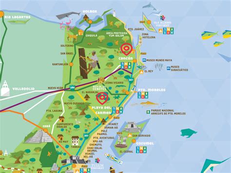 Peninsula De Yucatan Mapa Turistico