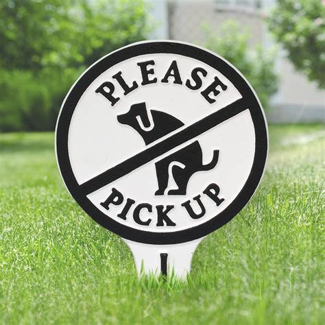 Please Pick Up No Dog Poop Yardlawn Sign Whiteblack