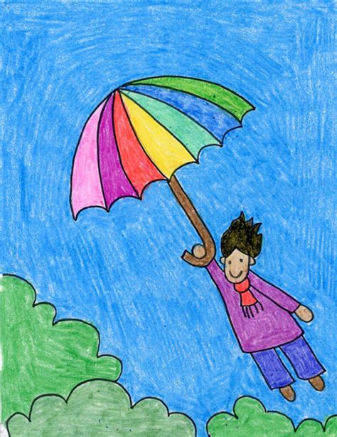 Flying Umbrella Kid Art Projects For Kids