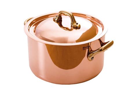 Mauviel's m'heritage copper sauce pans 2.7 quart sauce pan with lid. MAUVIEL M' HERITAGE Copper Stewpan with Lid & Bronze ...