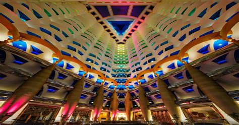 a view inside the world s only 7 star hotel the burj al arab in dubai [oc] [7474x8275