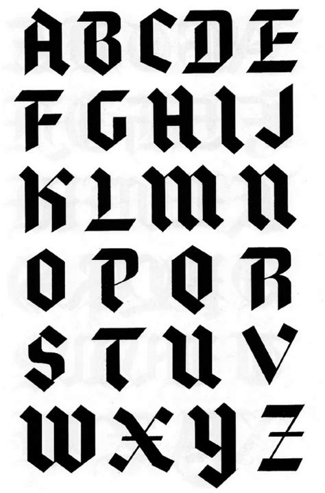 Blackletter Modern Textura Lettering Design Typography Alphabet