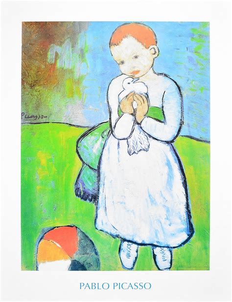 Already in his childhood, pablo picasso show talent for painting and is sent to the academy of arts in madrid. Pablo Picasso Kind mit Taube Poster Kunstdruck bei ...