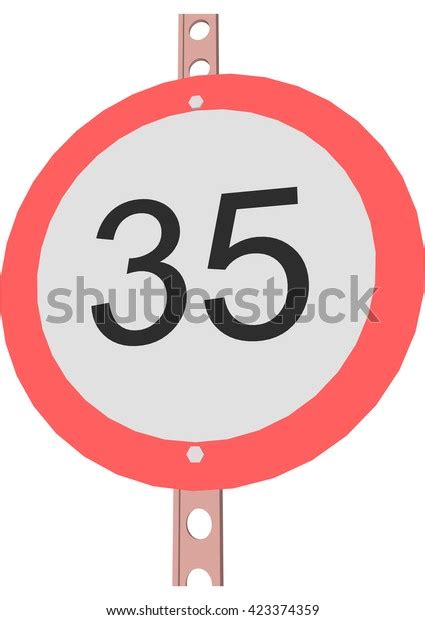 Traffic Sign Speed Limit 35 Stock Vector Royalty Free 423374359