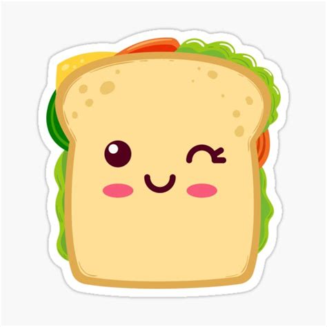 Sandwich Kawaii Sticker For Sale By Cocoolcartoon Redbubble