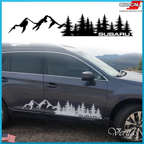 Subaru Trees And Mountains Car Accessories Graphic Forest Etsy