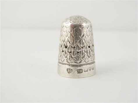 Antique 1923 Hallmarked Sterling Silver 10 Sewing Thimble Silversmith