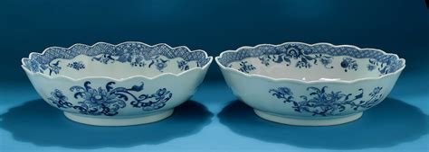 Pair Of Chinese Export Molded Scalloped Bowls C M Ford Creech